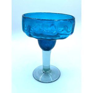 Handblown Aqua Freeze Blue Margarita Glass/Replacement/